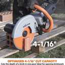 Evolution R255DCT - 10 In Concrete Saw (Aka Circular, Angle Grinder, Chop Saw, Cut Off, Demo, Disc Cutter, Power Cutter) - 15A Motor, No Gas - 4-1/16 In Cut - Incl Premium Diamond Blade