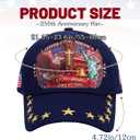 Campsis 250th Anniversary USA Hat Adjustable Patriotic Hat for Men Women | Blue Independence USA Hat American Flag Baseball Cap 1776-2026 Embroidered Trucker Hat (Blue)