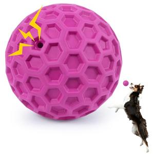 DISSKNIC Indestructible Squeaky Dog Balls, Dog Toys for Aggressive Chewers Large Breed for Relieving Anxiety, Tough Dog Chew Toys Balls for Aggressive Chewers, Outdoor Squeaky Cognitive Dog Toys