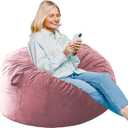 Bean Bag Chairs, Memory Foam Stuffing Bean Bag Chair for Adults/Teens/Kids with Removable Zipperd Cover, High-Rebound Memory Foam Lazy Sofa Furniture for Living Room Bedroom College Dorm (M (36x36x24 In), Pink (Removable Cover))