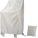 Waterproof Stackable Chair Covers, Uranshin Outdoor Patio Furniture Covers Stacked Chairs 210D Oxford Lounge Chair Covers Outdoor Stack Chairs for All Weather Protection,25"L x 25"W x 47H (Beige) (25"L x 25"W x 47H (Beige))