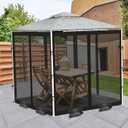 Mosquito Netting for Patio Umbrella Mosquito Net with 6pcs Sandbags Patio Screen Mesh with Zipper Mosquito Netting for Outdoor Canopy Umbrellas,No Support Frame Black 1260cm