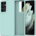 bemal for Samsung Galaxy S21 Ultra Case - Smooth Silky Liquid Silicone - Slim Fit Soft Microfiber Lining - Designed for Women and Girls - Shockproof Protective Phone Cover 6.8"- Light Blue