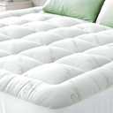 Ultra Soft King Size Mattress Topper - Viscose Made from Bamboo Pillow Top Mattress Pad for Back Pain Relief - Naturally Cooling for Hot Sleepers, White