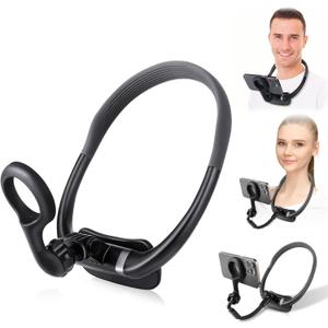Magnetic Neck Phone Holder, Hands Free POV/Vlog Selfie Mount Flexible Neck Phone Holder for Recording, Magnetic Phone Chest Mount for iPhone 16 15 14 13 Seires and All Smartphones