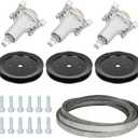 Youxmoto 187292 Spindle - 54 in Deck Rebuild Kit LGT2654 for Husqvarna/Craftsman YTH2454 GTH2654T LGT24K54,3 Spindles 192870 532187292, 3 Pulleys 129861 173436, 148" Belt 196103 53219610