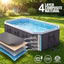 114.2" Foldable Dog Pool & Bath Tub for Large Dogs, Non-Inflatable Hard-Sided Pet Pool, Large Dog Bathing Tub with Reinforced Frame, Filter Port & Easy Drain, Grey
