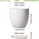 Ceramic Pots for Plants - 6 Inch Plant Pot with Drainage Hole and Saucer, Round Planters for Indoor Outdoor, Flower Pots, Modern Planter, Home Office Room Decor, Gifts for Plant Lovers, White