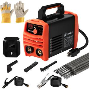 200A Stick Welder 110V, Mini Portable Inverter Welding Machine with Synergic Control, Digital Display, Hot Start, Arc Force, Anti-Stick - Includes Helmet,Gloves,20 Rods & Accessories