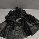 Sexy Strappy Leather Underwire Mini Choker Lingerie Set Skirts Dress with Thong 3 Piece Outfits (Medium, Matte Black)