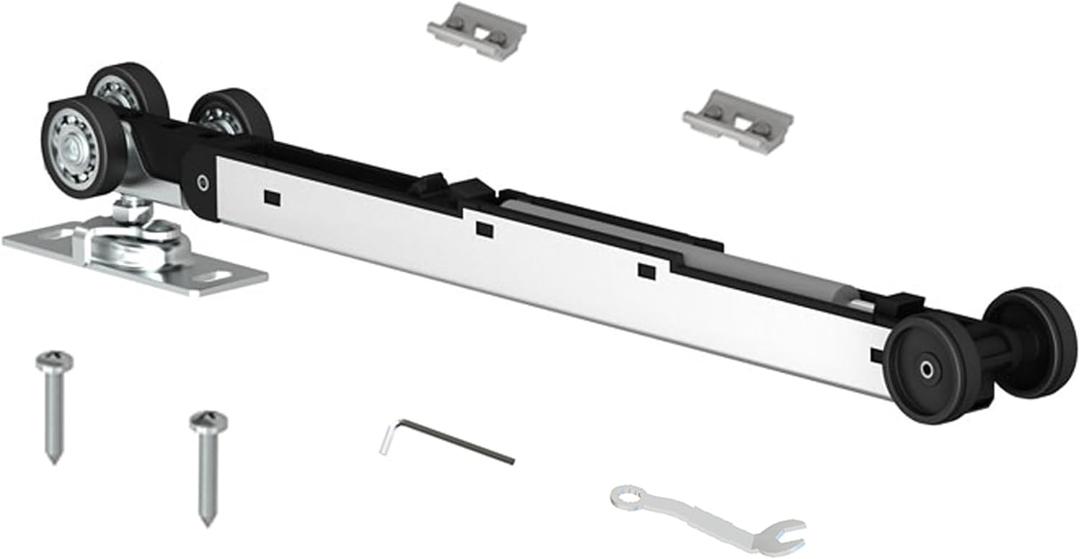 JUBEST Pocket Door Roller with 120LBS Soft Close Mechanism, Two-Way Soft Close, Three-Wheel Pocket Door Hanger, Double Sided Pocket Door Hardware