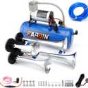 FARBIN Train Horn for Truck 178DB Super Loud Air Horns 4 Trumpet Horns Kit with 150 PSI 12V Air Compressor 6L Air Tank for Truck Car Jeep SUV Train Boat (1.6 gal 12v air horn kit)