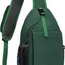 SKYSPER Sling Bag RFID Cross Body Bag Recycled Crossbody Backpack Travel Daypack (Darkgreen)