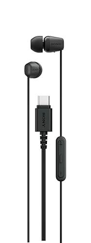 Sony IER-EX15C USB-C Plug, Wired in-Ear Headphones for iPhone and Android Phones, with Built-in Multi-Function Button, Volume and Mic Control, Supports USB Audio Class 1.0 Devices, Black