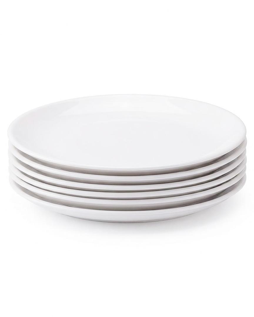 Melamine Plates,6 Pack Unbreakable White Dinner Plate for Steak, Buffet & Picnic, Lightweight Outdoor Serving Plates for Snacks, Fruit, Turkey, Fish & Appetizers, Dishwasher-Safe (12 Inches)