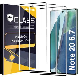 3 Pack Galaxy Note 20 Screen Protector, 9H Tempered Glass, Ultrasonic Fingerprint Support, 3D Curved,HD Clear Scratch Resistant for Samsung Note 20 Glass Screen Protector