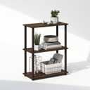 Furinno Turn-N-Tube Book Shelf, 3-Tier Bookshelf, Bookcase with Multipurpose Compact Display Rack, 11.6 x 23.6 x 29.6, for Living Room, Bedroom, Home Office, Walnut/Brown, 3-Tier Round Tube