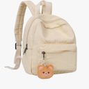 Phaoullzon Girls Mini Backpack Purse for Women Kids Canvas Small Casual Daypack Tiny Cute Travel Bag,Beige
