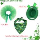 Pet Dog Saint Patrick's Day Costume - Green Dog Top Hat Dog Saint Patrick's Day Shamrock Bandana with Clover Pattern and Pet Tutu Skirt for Girl Dogs Cats Puppy Kitten 3Pcs