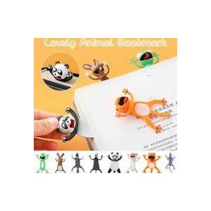 4 Piece Animal Bookmarks,Funny Bookmark for Kids,PVC Bookmark,Children Gift