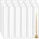 18 Pcs Hurricane Candle Holder Sleeve, H:14" D:2.5" Bottomless Glass Cylinder Candleholder Tall Clear Glass Cylinder Open Both Ends, Chimney Tube Cover, Open Ended Candle Shade