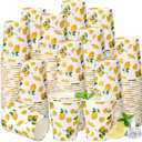 Kochorie 200 Pieces Lemonade Paper Cups 9oz Disposable Yellow Paper Cups Cold Hot Beverage Juice Drinking Cups for Lemonade Stand Supplies Summer Fruit Party