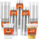 Class of 2024 Celebration - 100 Pcs 16oz Orange Graduation Plastic Cups for Graduation Party | Sturdy & Durable Drinkware for Grad Festivities | Essential Graduation Party Supplies & Decorations