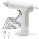 Cordless Hot Glue Gun, 15s Fast heating, Rechargeable Battery, USB-C Fast Charging, Smart Temp Control, Includes 20 Glue Sticks for DIY Crafts, Home Repairs & School Projects (White)