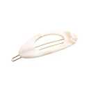 French Amie Oval Small 2 1/ 4” Celluloid Acetate Side Slide In Strong Hold Hair Clip Barrettes with Tige Boule Clasp for Girls and Women, Made in France (Ivory)