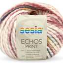 2 Skeins, Organic Virgin Wool and Alpaca, 108 Yds/3.5 oz., Needles US 10.5-11 Sesia Echos Print (2, Multicolor - 4479)