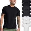 INTO THE AM Men's T-Shirts Soft Cotton Blend Crew Neck Tee S -  Athletic Fit Plain Basic T-Shirt for Men (9-pack - Black/Black/Black/Charcoal/Charcoal/Charcoal/White/White/White, XL)