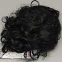 Kaneles Black Curly Short Wigs for Women Bob Wig with Bangs Natural Looking Synthetic Full Wigs for Cosplay Daily Party Use