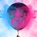 Nibana 36 Inches Gender Reveal Balloons - Come with Pink, Blue Powder and 3 Jumbo Black Balloons