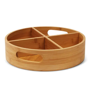 4-Compartment Bamboo Lazy Susan