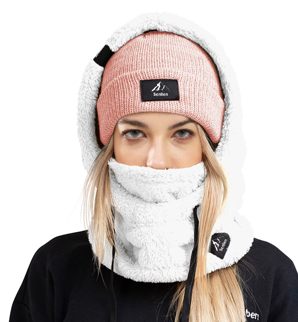 Senllen Balaclava Cold Weather Fleece Windproof Ski Mask Winter Breathable Thermal Face Mask Neck Warmer Scarf Helmet Hood