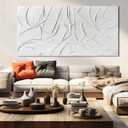 XIANSHOU Oil Painting Art Wall Decor Pictures for Living Room Big Wall Artwork White Painting 29"x 58" Modern Abstract Wall Decor Bedroom Office Ready to Hang