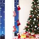 Cinnvoice 70 Inch Freestanding Christmas Stocking Holder with 5 Hooks Vertical Collapsible Holder Stand The Stocking were Hung Wood Sign for No Fireplace Small Homes Xmas Decoration