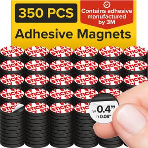 Peel-&-Stick Flexible Adhesive Magnets 350 pcs (0.4"x0.08") Magnetic Dots for Office Supplies, Whiteboard, Crafts, Fridge, & School Projects