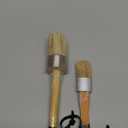 Chalk Paint Brushes for Furniture, 2 Pcs Boar Hair Bristles Round/Flat Wax Paint Brushes, Suitable for Chalk Paint and Wax