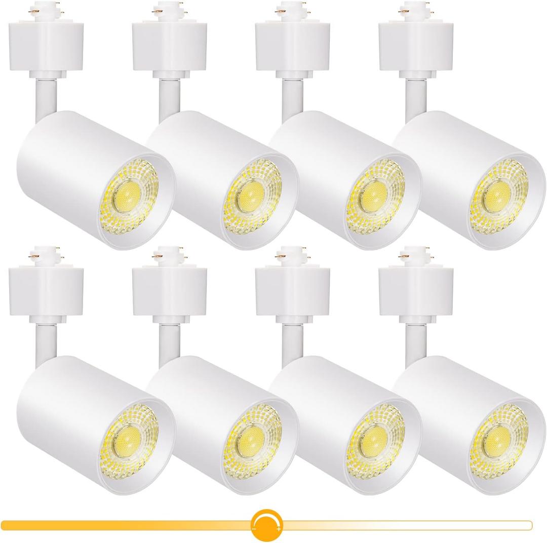 VANoopee 10W Dimmable LED Track Lighting Heads H Type Track Light Replacement Fixtures Bright 3000K Warm White Ceiling Spotlight for Accent Task Art, Flicker Free CRI90+ 24 800lm White, Pack of 8 (8 Pack)