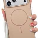 OOK Magnetic for iPhone 17 Pro Max Case, Compatible with MagSafe Silicone Camera Lens Protection Shockproof Protective Slim Phone Case for 6.9inch, Gold