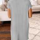 BTFBM Womens Summer Dresses 2026 Pockets Short Sleeve Loose Nightgowns Pajama Beach Vacation Casual Spring T Shirt Dress (White, L)