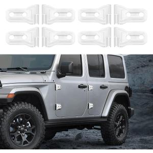 RT-TCZ Jeep Hinge Cover Trim - Front & Rear Door Hinges, Exterior Decoration Accessories for Jeep Wrangler JL Unlimited 4-Door & Gladiator JT 2018-2024, 8Pack, White