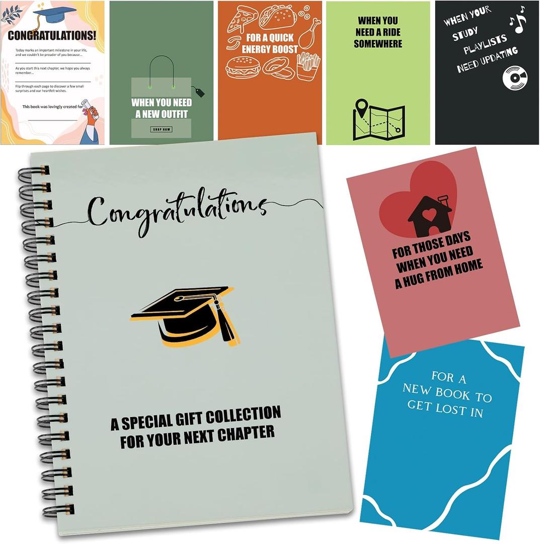 JULEASEL Graduation Gift Card Book 2026 - College Survival Gift Card Book - Personalized High School Graduation Gifts for Leaving Home College Student from Parents Teacher Family