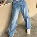 EMMIOL Women Baggy Jeans Trendy Mid-Low Waisted 90s Vintage Denim Pants Baggy Jeans Trouser (Blue, S)