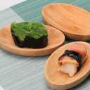 Mini Serving Dishes, Bamboo Small Appetizer Plates for Desserts/Charcuterie/Snacks, Dipping Sauce Bowls Set for Condiments/Spice/Tomato Sauce, Mini Sushi Plates, 1 oz 6 Pcs