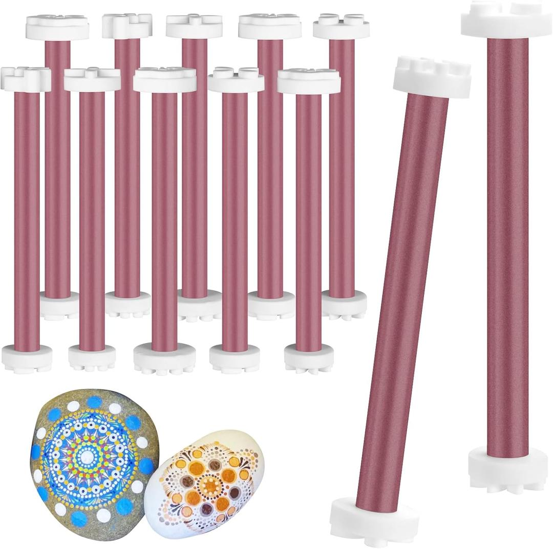 Darivefish 20 Shapes Petal Dotting Tools for Painting, Mandala Dotting Tools for Rocks, 10 Pens Set (Purple)