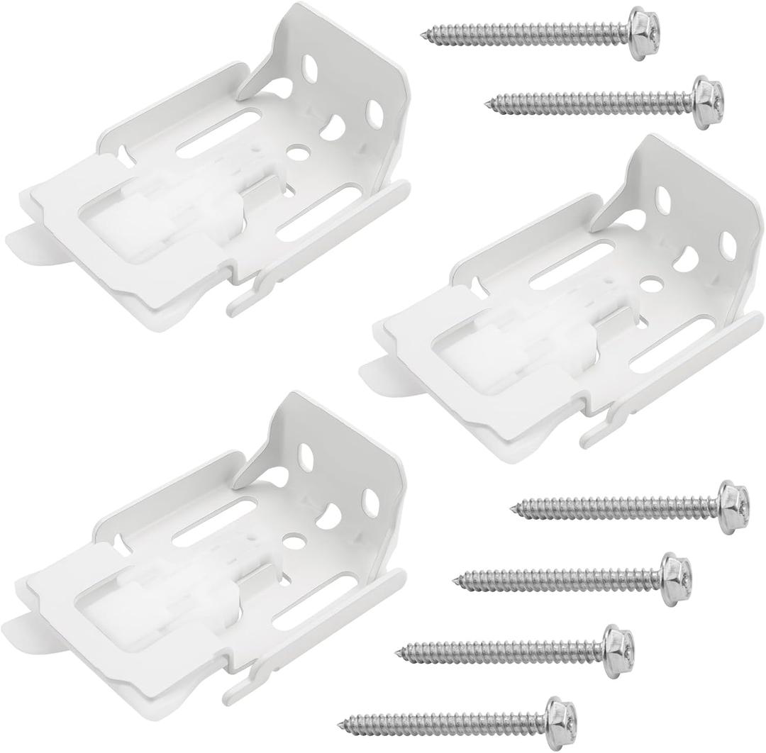 Mounting Brackets for Window Shades Compatible with Hunter Douglas, Turnex, Comfortex & ALTA, Blinds Shade Brackets Parts for Window Shades, fits Silhouette, Nantucket, Pirouette, 3 Brackets, White