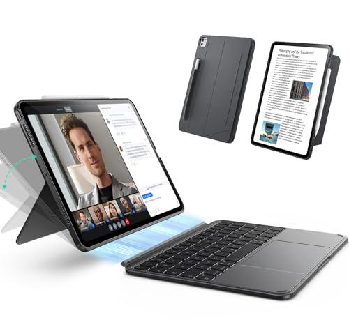 ESR for iPad Pro 11" (M5/M4, 2025/2024) Case with Keyboard, Magnetic Detachable Keyboard, Portrait/Landscape Modes, Large Click-Anywhere Trackpad, Backlit Keys, Shift Series, Dark Gray