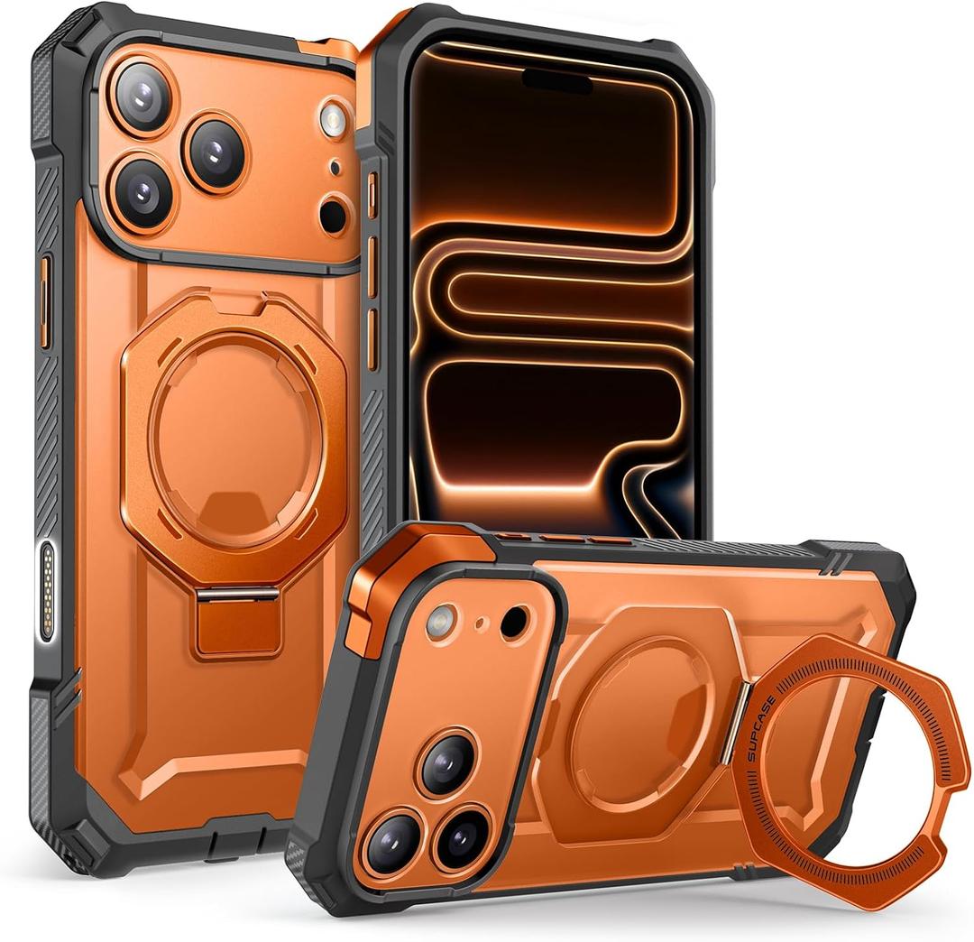 SUPCASE for iPhone 17 Pro Max Case with Stand (Unicorn Beetle Grip), Coral | Camera Control Cover, Compatible with MagSafe, Military-Grade Drop Protection, Anti-Slip Grip, Heavy Duty Magnetic Phone Case